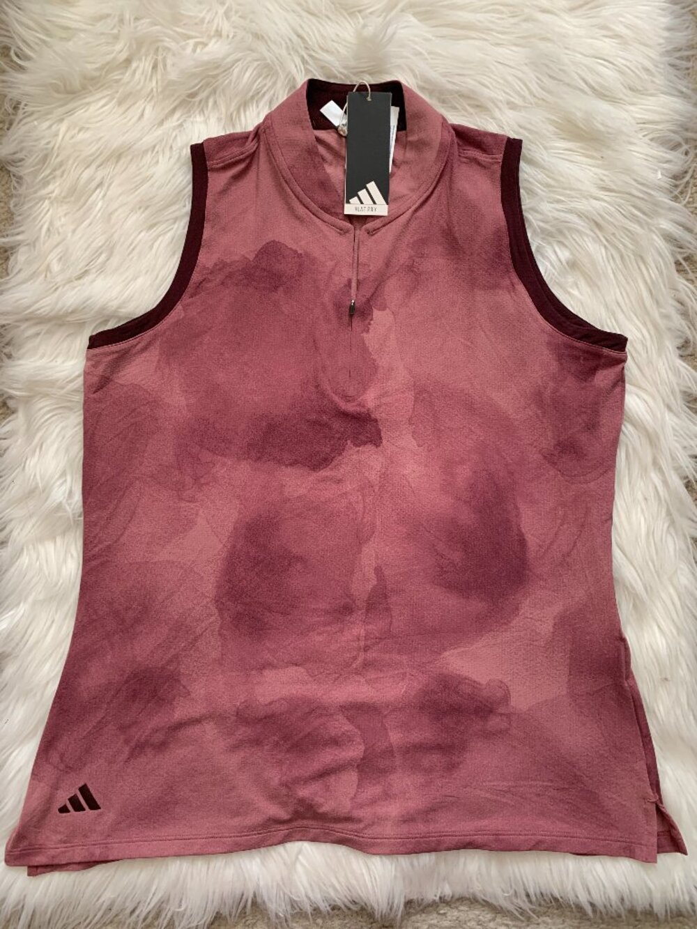 ADIDAS Ultimate365 Tour Polo Tank in Aurora Ruby Sz LARGE